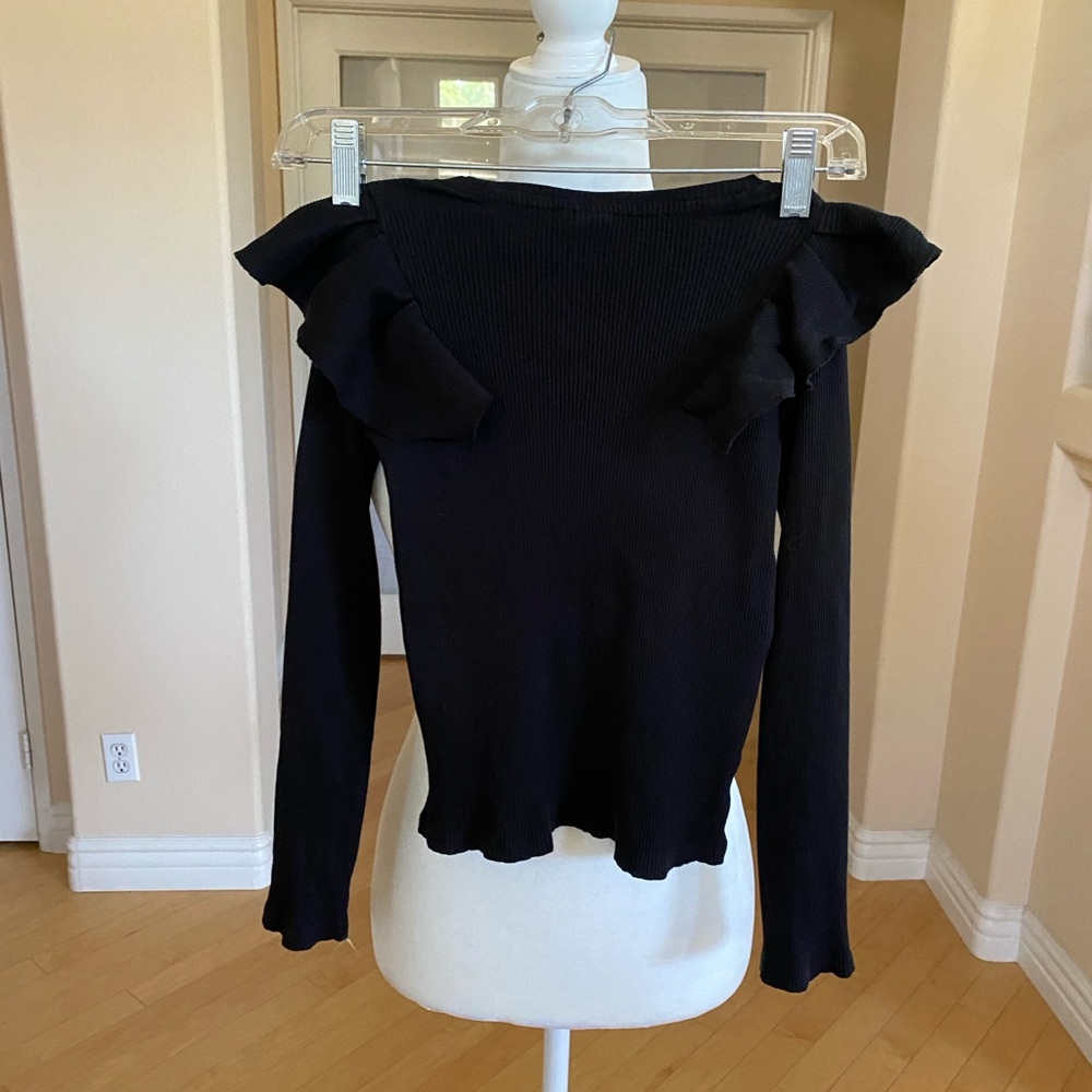 Set of Two Zara Kids Black and White Wide Legged Pants and Long Sleeved Top - Picture 4 of 11